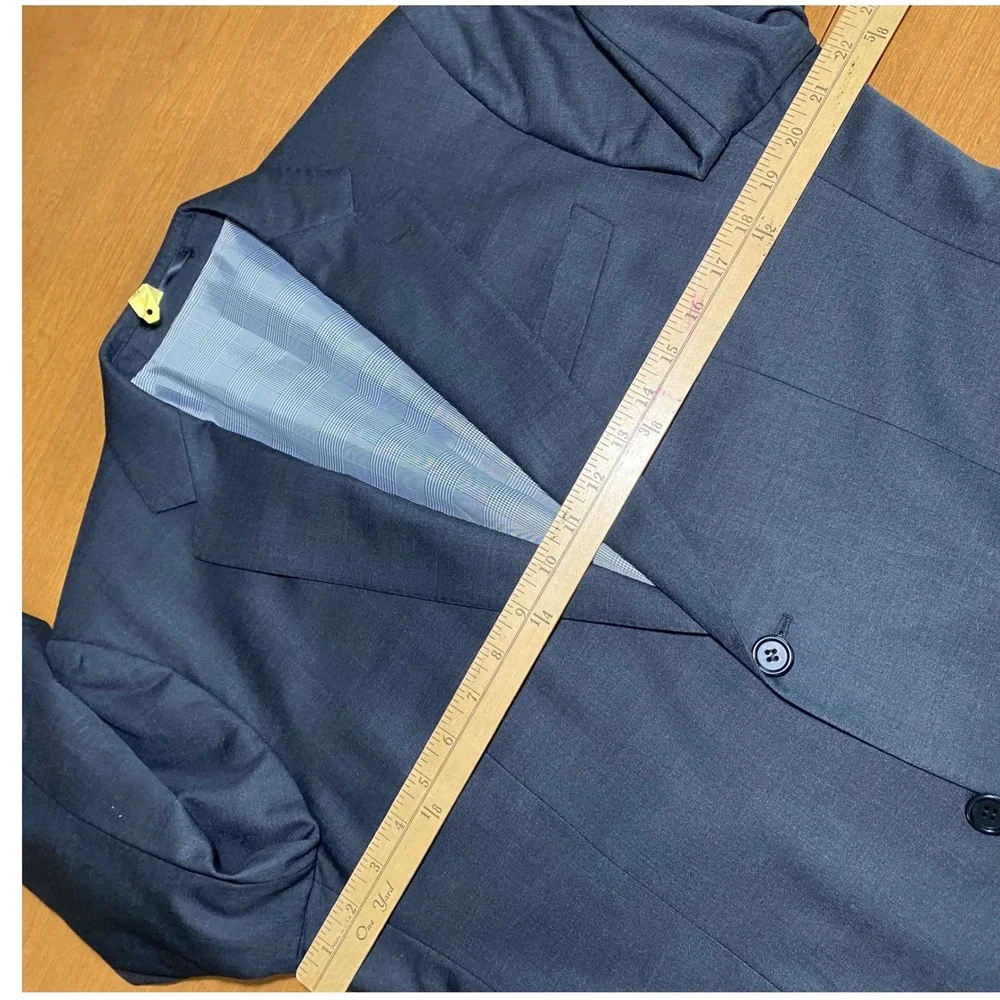 Chris Cobb Vitale Barberis Canonico Super 150s Wool Blazer Charcoal Grey Men 42R